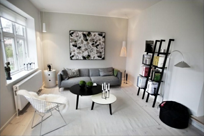 sofa skandinavisches design wohnzimmer einrichten weiße wandfarbe