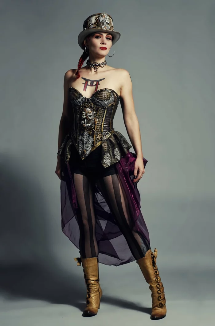 steampunk kleidung damenmode kostüm