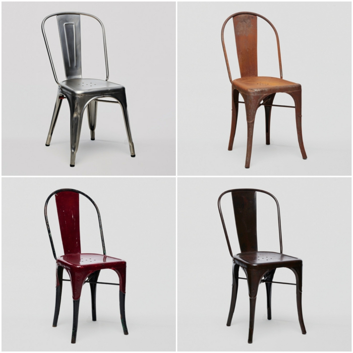 tolix stuhl abwandlungen in verschiedenen farben