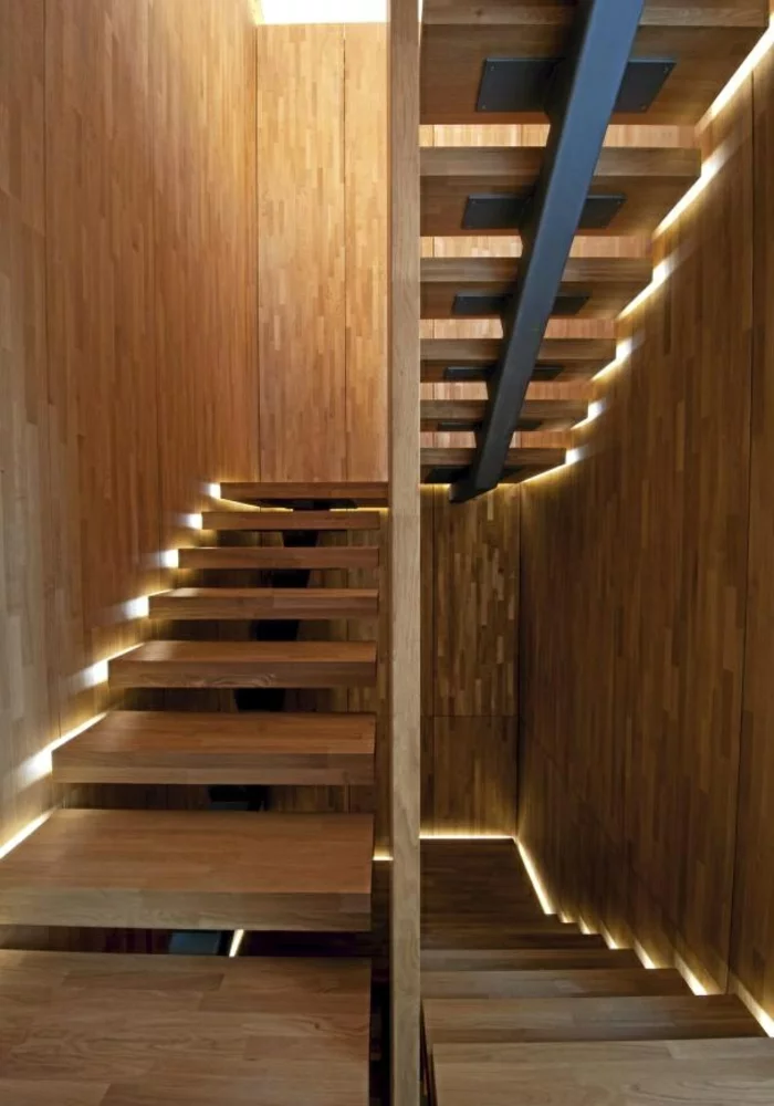 treppenbeleuchtugn ideen led beleuchtung moderne treppenkonstruktion
