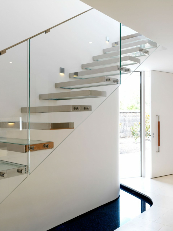 treppengeländer glas wohnideen innenarchitektur