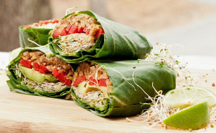 veganes essen frisches gemüse keime sojabohnen