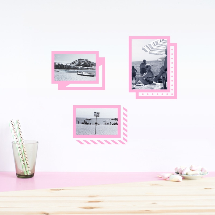 wandsticker rosa bilderrahmen made of sundays kreative wanddekoration