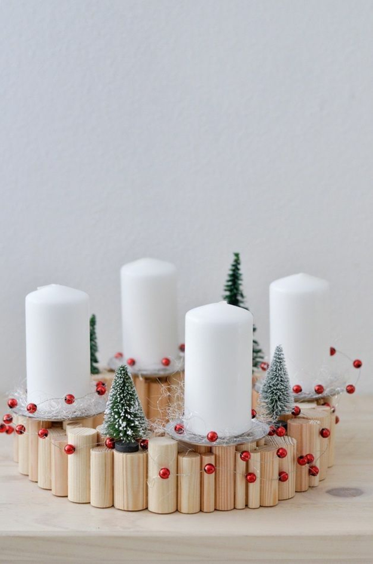 Adventskranz basteln einfache Weihnachtsdeko selber machen
