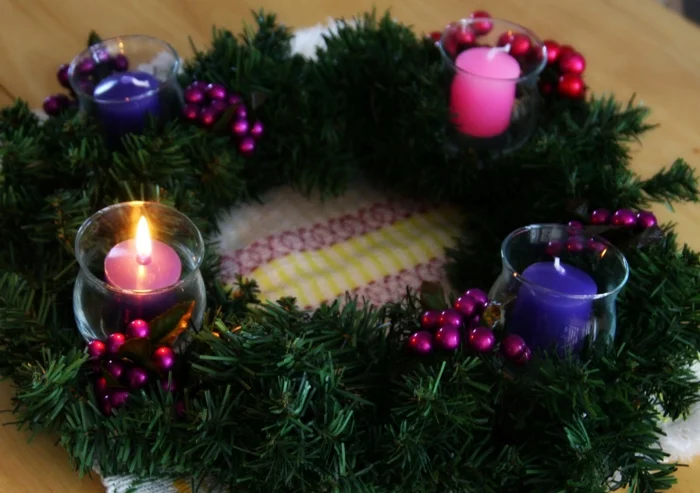 ideen Adventskranz bedeutung kerzen dekoideen weihnachten