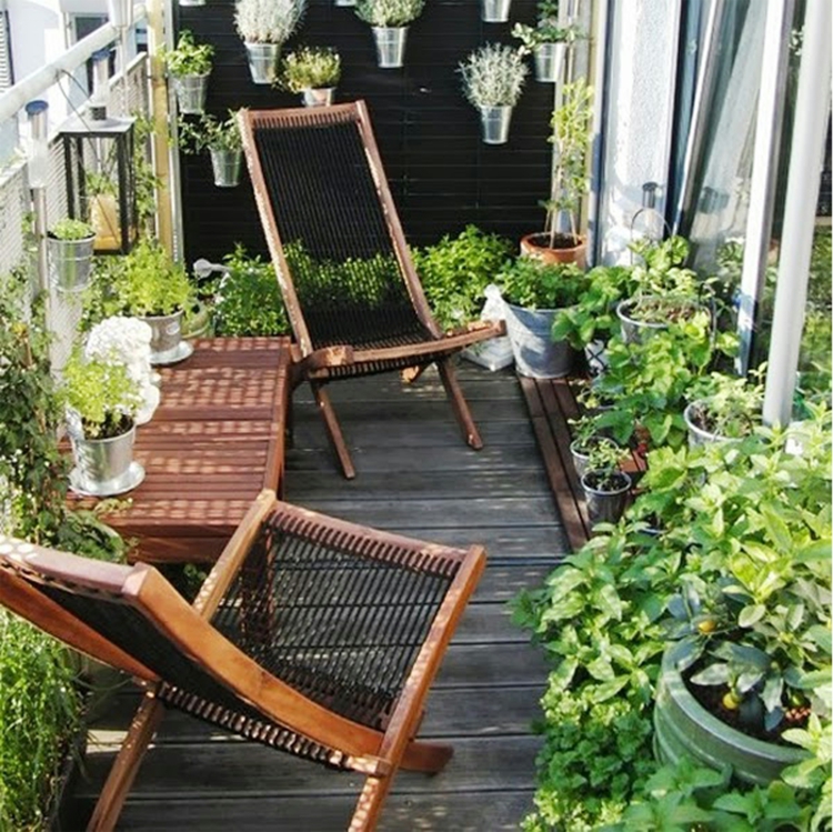 Balkonmöbel für kleinen Blkon kompakte Terrassenmöbel