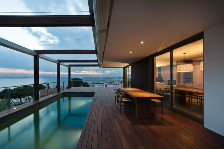 Designer Balkonideen schöne Balkone mit Außenpool