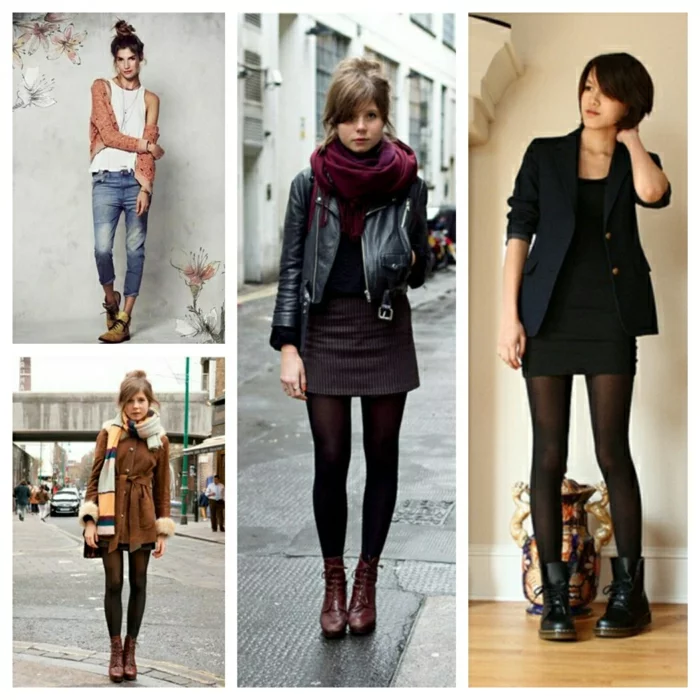 Halbstiefel stiefeletten fashion mode braune schuhe collage