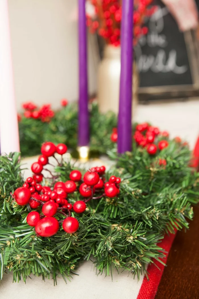 adventskranz dekorieren diy ideen dekoideen weihnachten weihnachtliche bastelideen