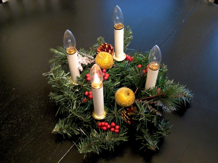 ideen adventskranz kerzen weihnachten symbole dekoideen