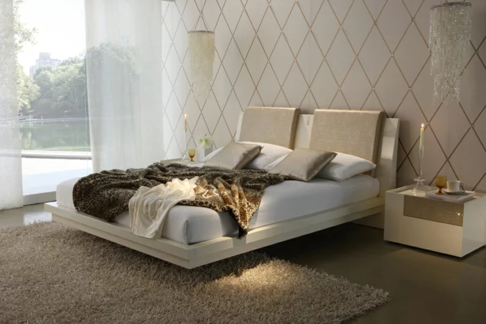 ausgefallene betten hängend schwebendes bett doppelbett luxus design schlafzimmer soothingcompany