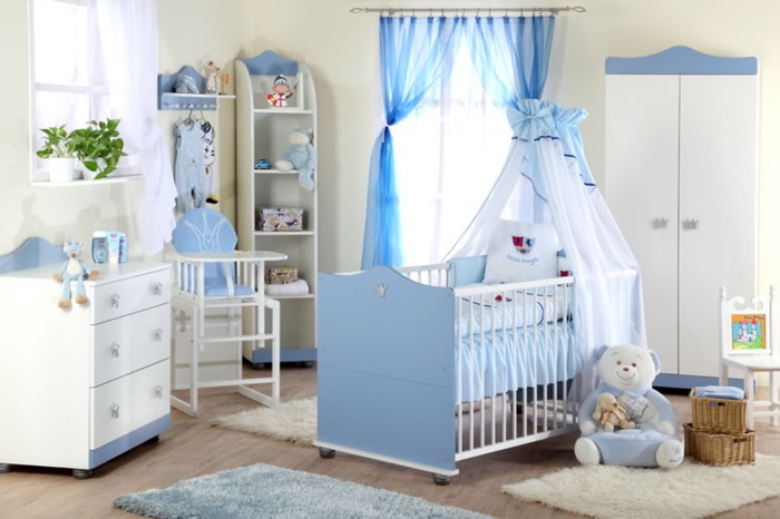 babybetten designs ebay himmelbett babyzimmer gestalten blaue akzente