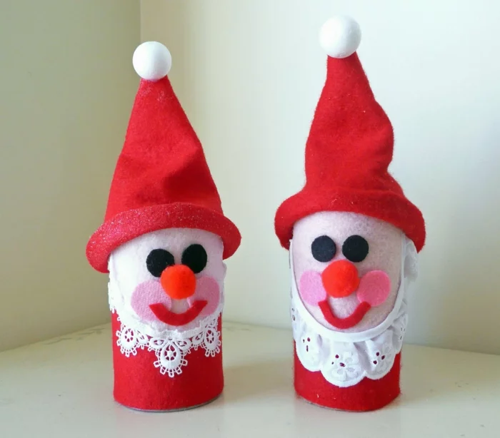 bastelideen weihnachten weihnachtsbasteln mit kindern sympathische figuren