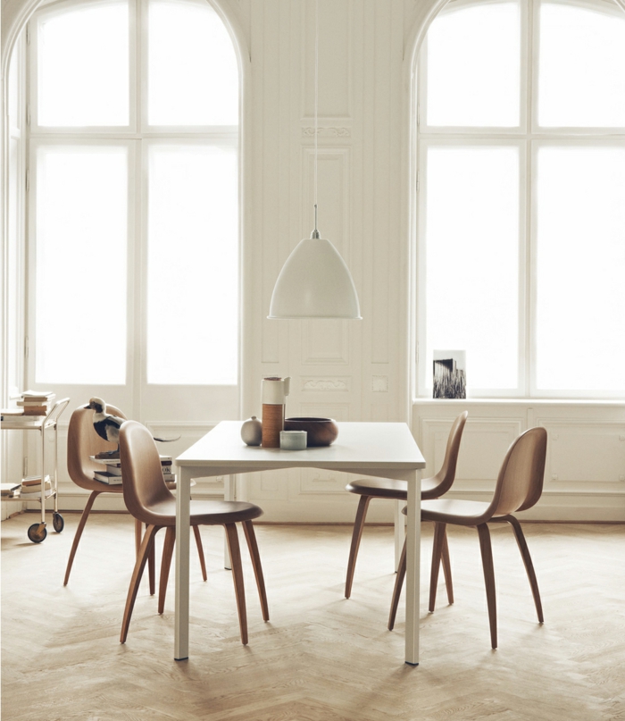 dänisches dänisches design skandinavisch einrichten esszimmer esstisch stühle hängeleuchte gubi