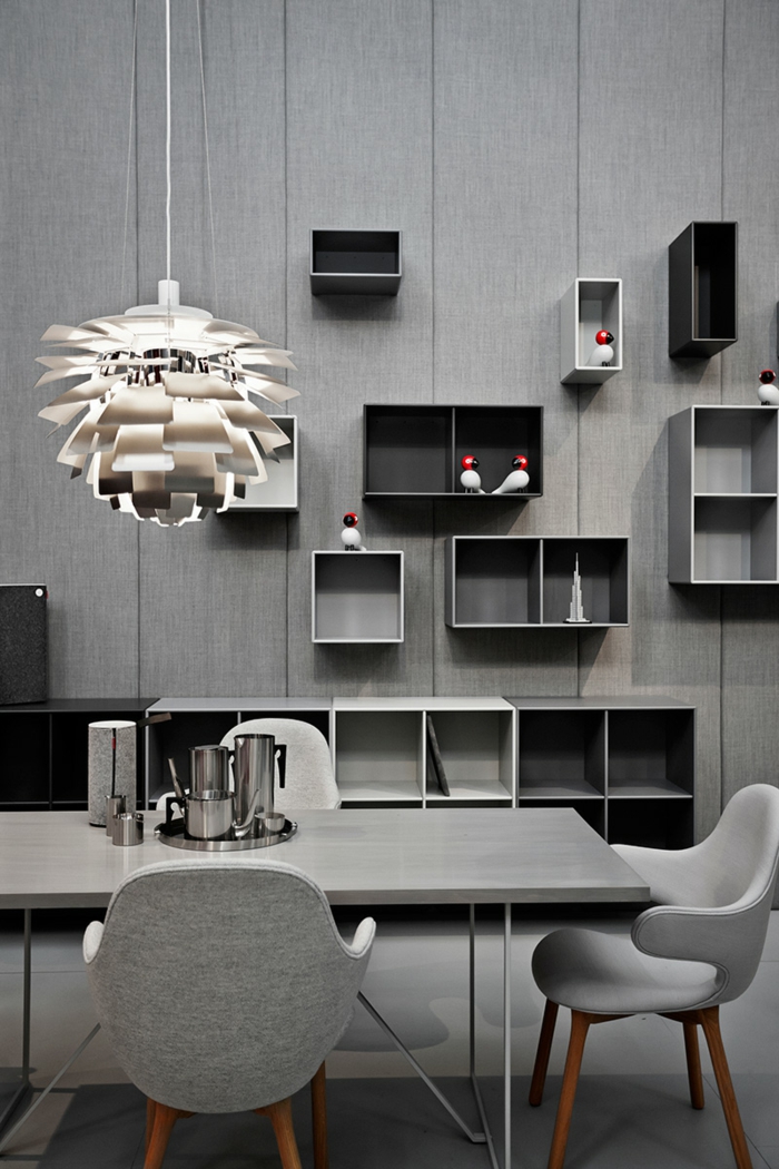 dänisches design skandinavische möbel wohnstil monochromatisch grau
