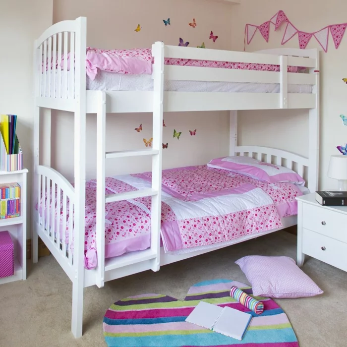 etagenbett wohnideen kinderzimmer ikea mädchenzimmer gestalten farbiger teppich