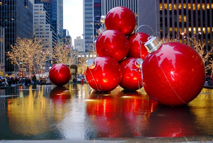 große Weihnachtskugeln Weihnachten in New York