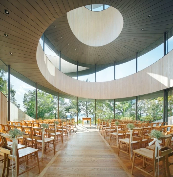  kirchliche trauung ribbon chapel hiroshi nakamura japan architektur rund organisch