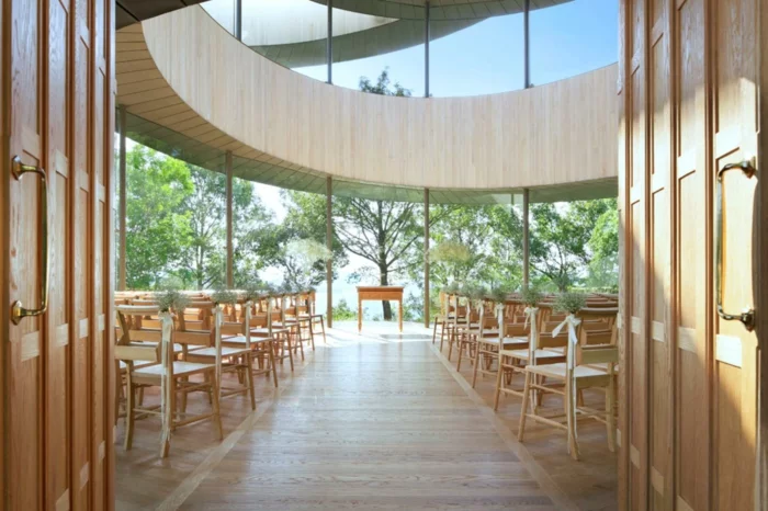 kirchliche trauung ribbon chapel hiroshi nakamura japan architektur trausaal