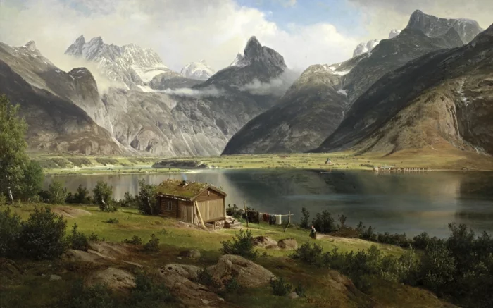 norwegische fjorde mit graulich