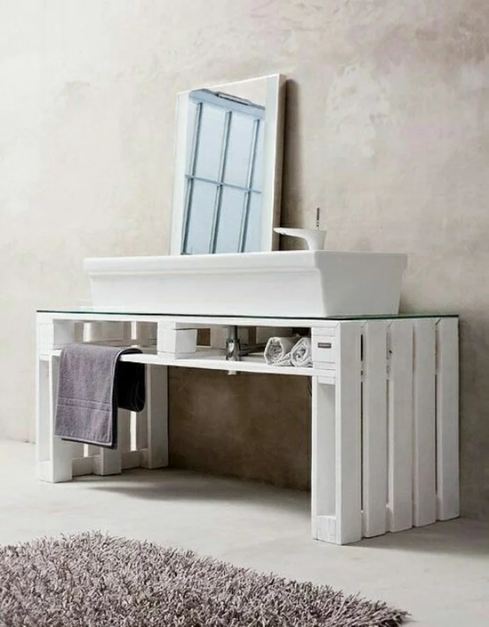 paletten diy möbel badeinrichtung regale minimalistisch