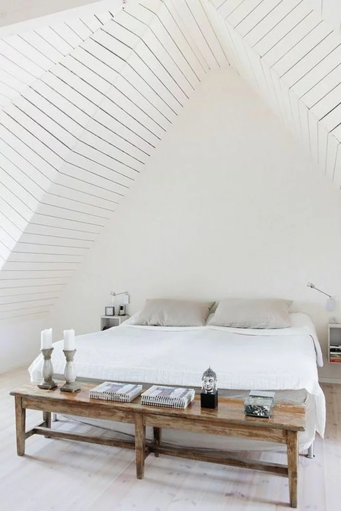 schlafzimmergestaltung minimalistisch skandinavisch holz bettbank