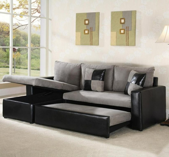 schöne sofas verschiedene modelle schlafsofa ledersofa schwarz dekokissen