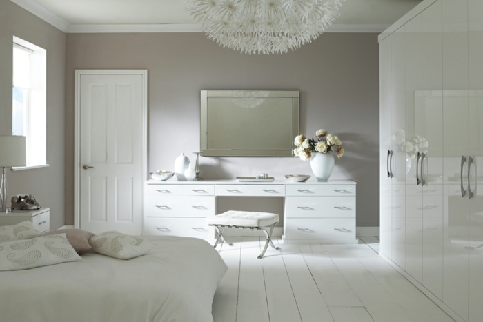 wohnideen schlafzimmer weiße möbel weiblich romantisch