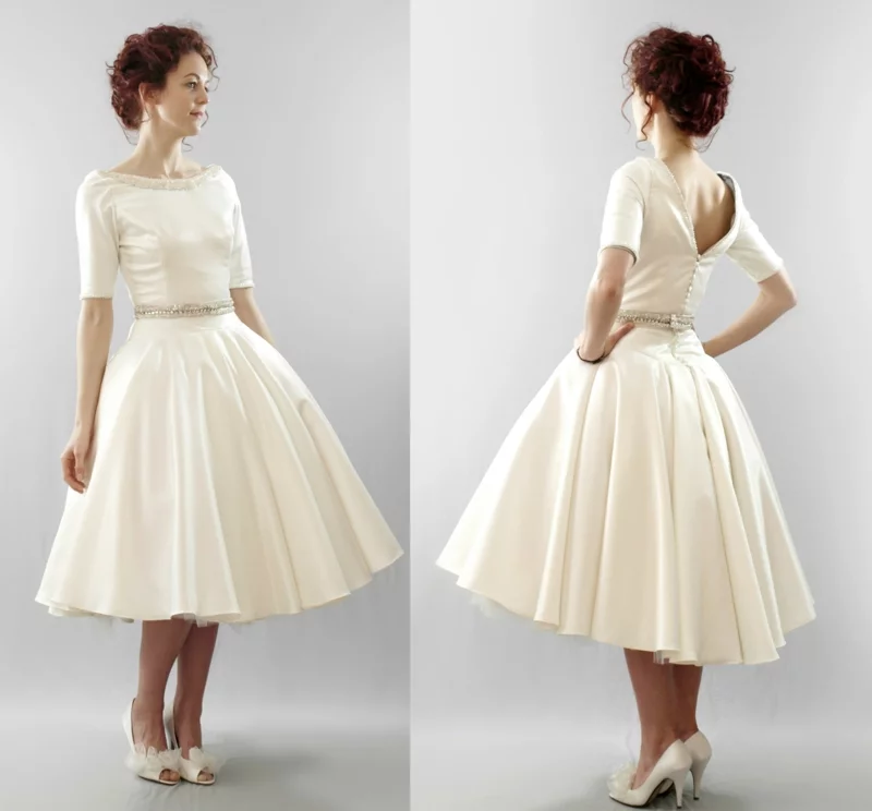 5oer Mode Vintage Kleider 50er Retro Kleid Hockzeitsmode