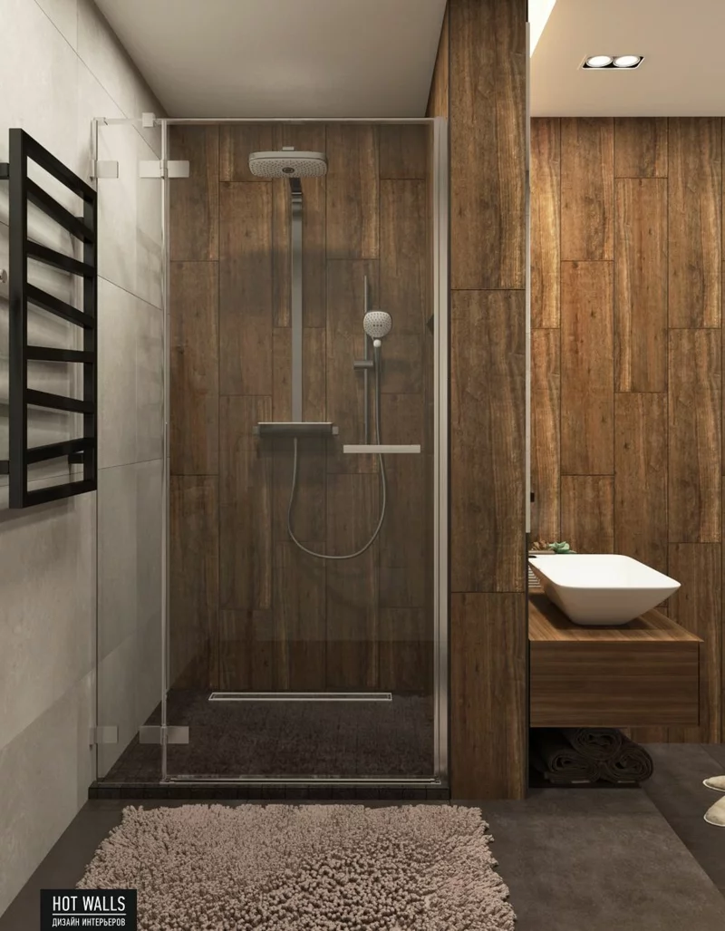 Designer Einrichtungsbeispiele Badezimmer Wände aus Holz