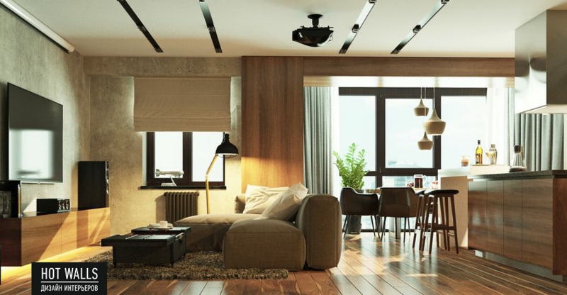 Einrichtungsbeispiele Wohnzimmer rustikal einrichten Holzmöbel Design
