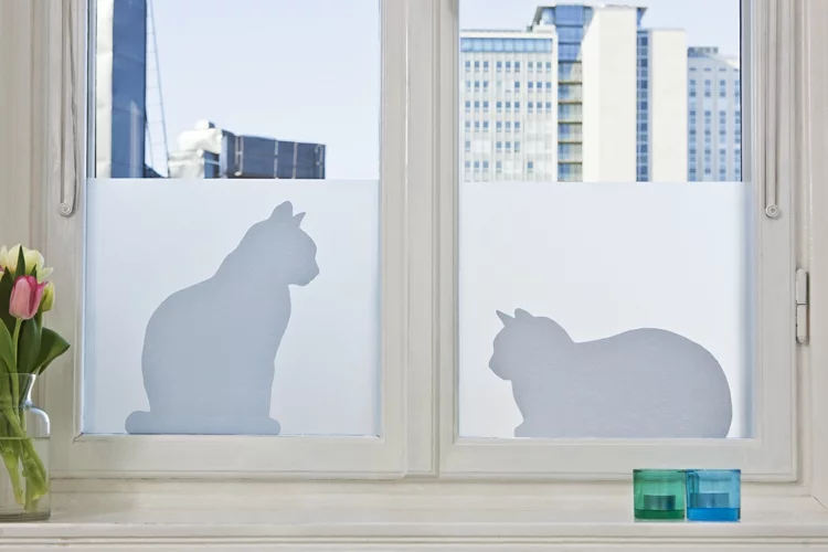 Fensterfolien blickdichte Fensterfolie Sichtschutz Katzen Muster