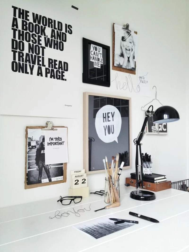 Ideen für kreative Wandgestaltung Arbeitszimmer inspirierende Fotos