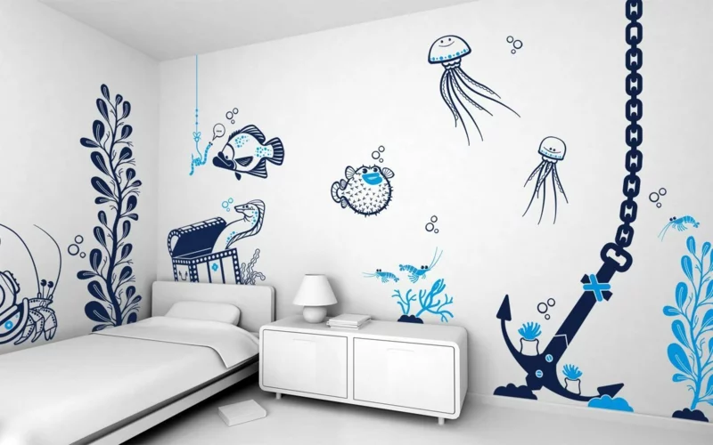 Ideen für kreative Wandgestaltung Jugendzimmer Tapetten Muster