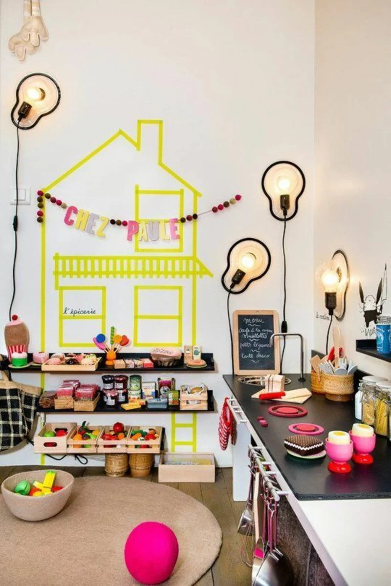 Ideen für kreative Wandgestaltung Küche Kinderzimmer Deko