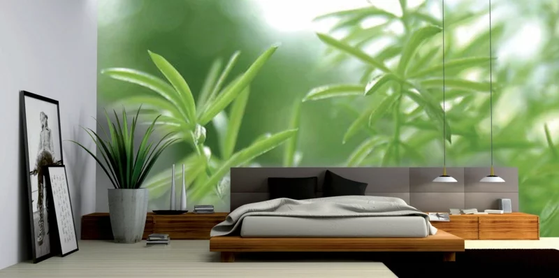 Ideen für kreative Wandgestaltung Schlafzimmer Fototapete