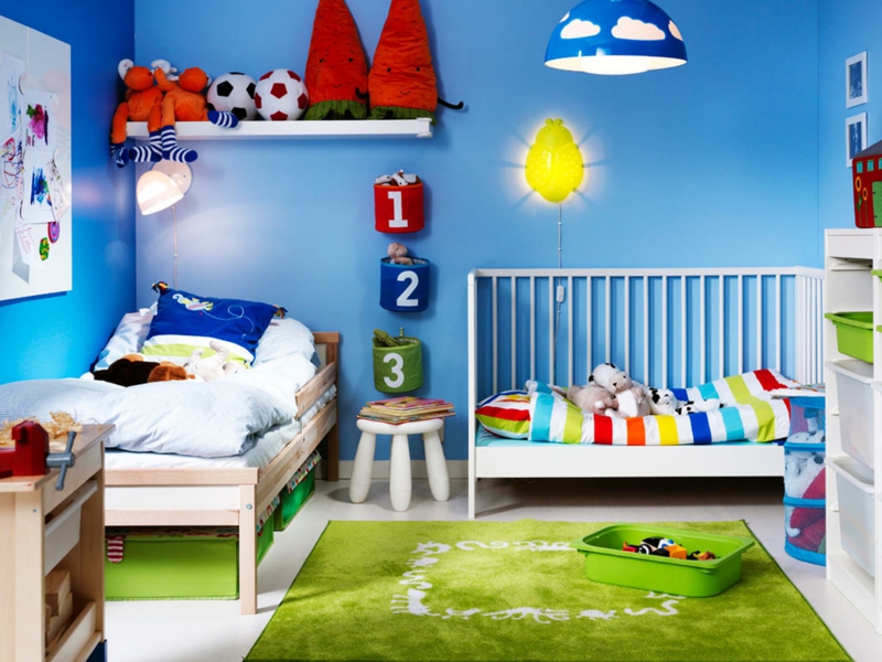 Jungen Kinderzimmer komplett Set Teppich grün