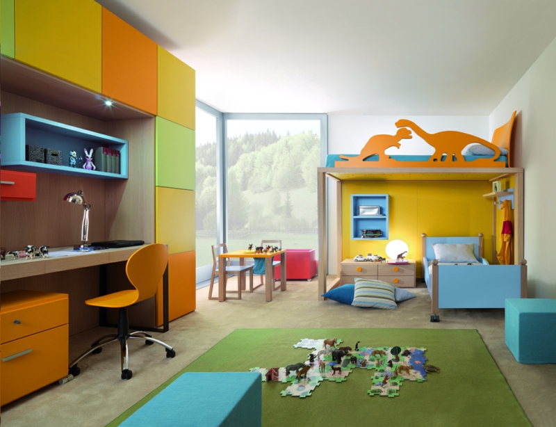 Kinderzimmer komplett Set Etagenbett Schreibtisch Schränke