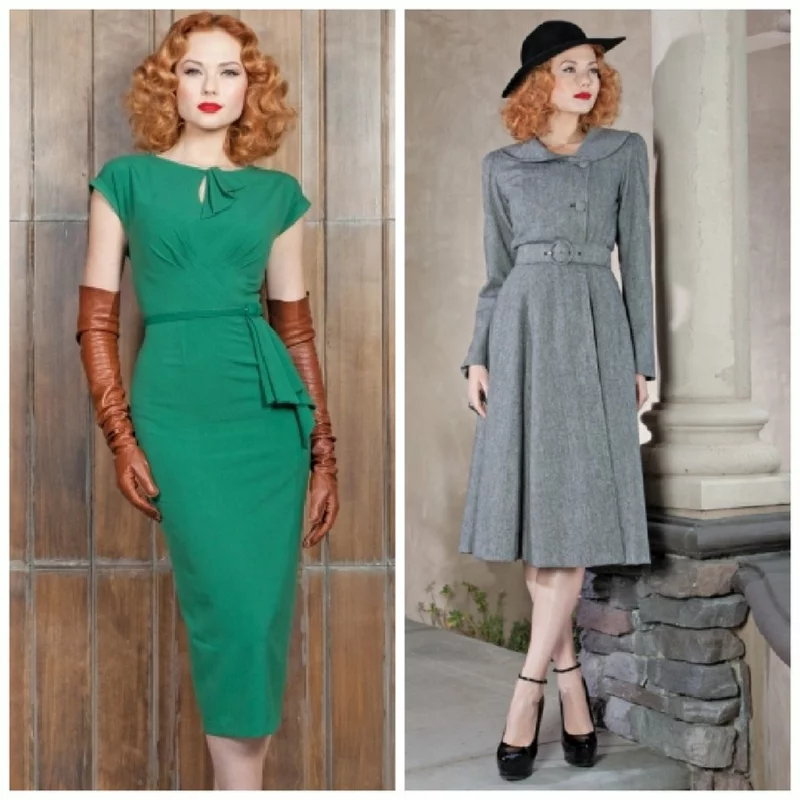 Vintage Kleider 40er Mode Military Style inspiration