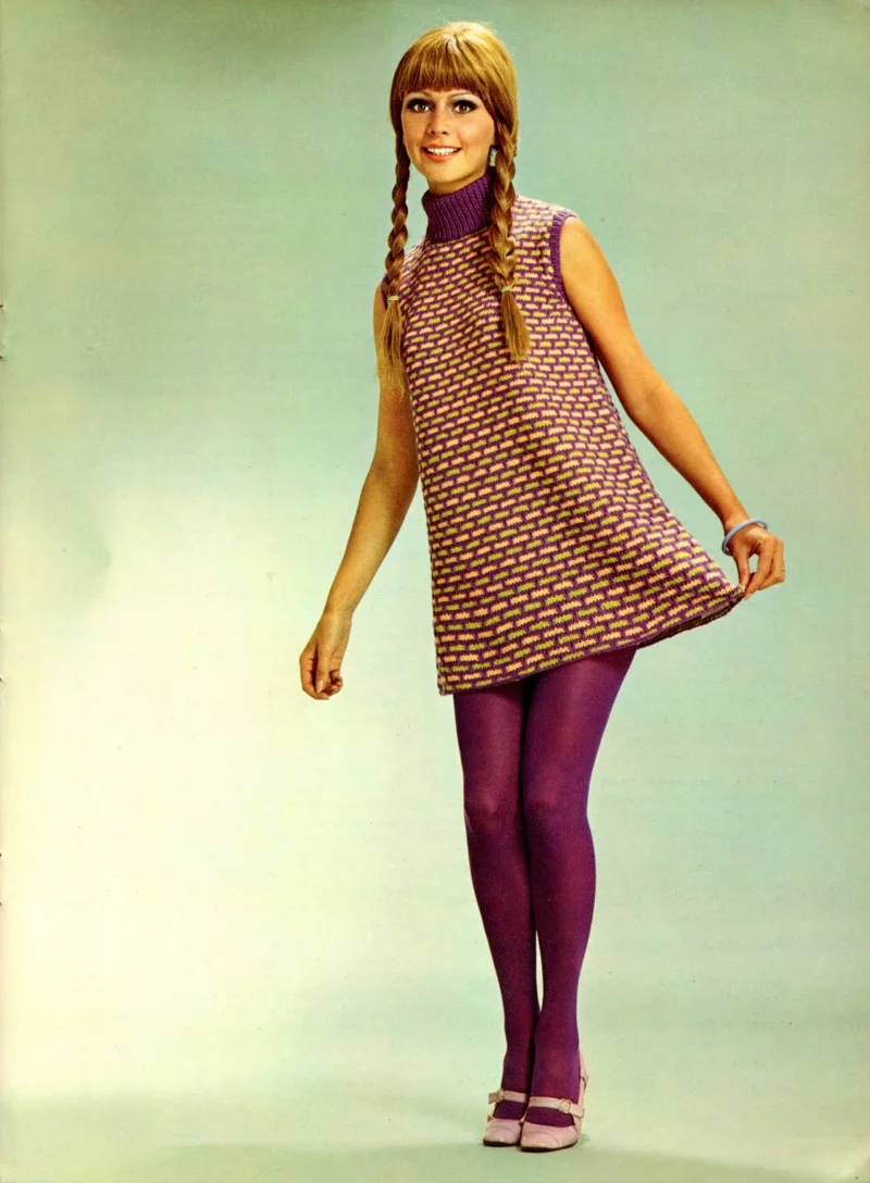 Vintage Mode Damen 60er Jahre Retro Minikleider