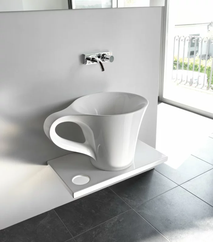 designer waschbecken kaffee tasse design weiß minimalistisch deivos