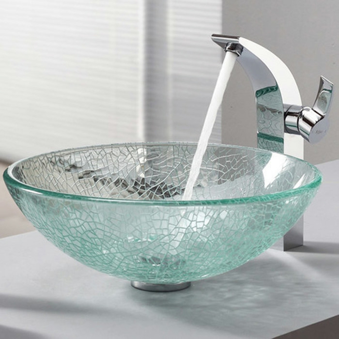 designer waschbecken modernes design glas schüsselförmig