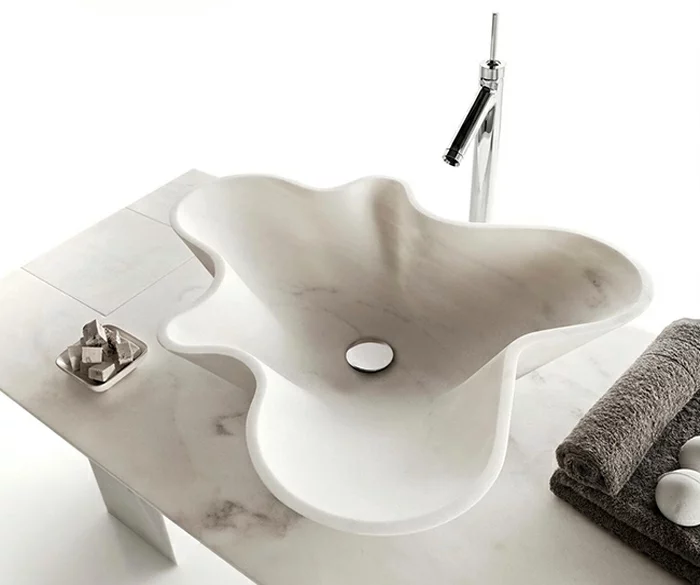 designer waschbecken muschel design marmor