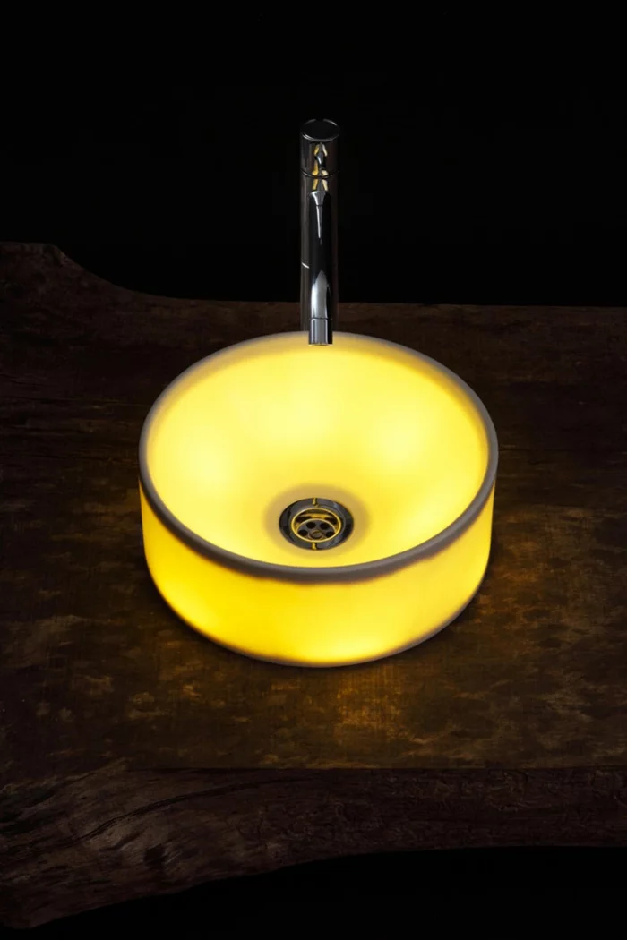 design waschbecken rund led beleuchtet keramik jebiga