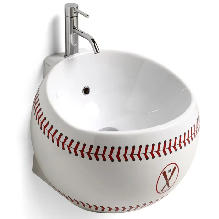 designer waschbecken weiß rund baseball design babatude