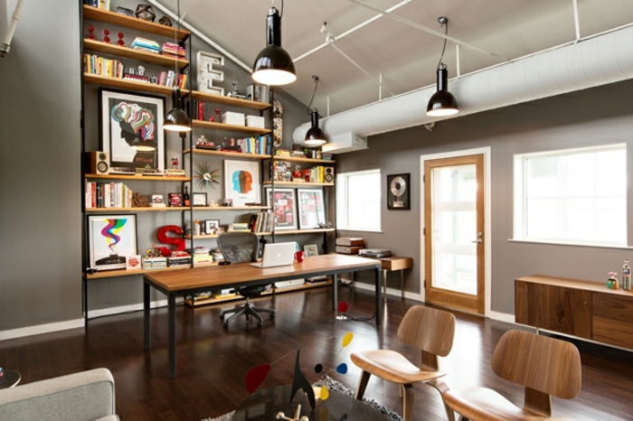 einrichtungsideen wohnen röhren weiß streichen home office arbeitszimmer inneneinrichtung wohnidee industriell