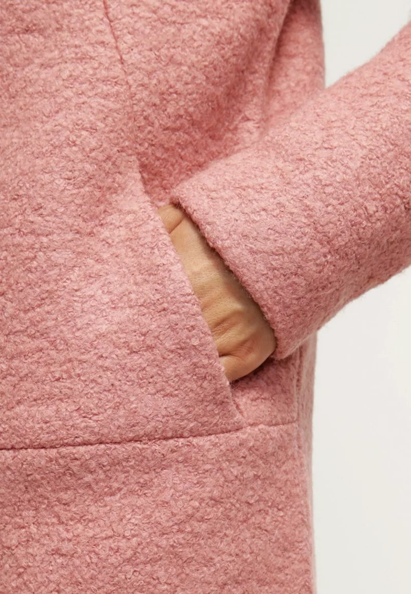 ichi udia ja Wollmantel Wintermantel Damen in rosa Modell mit Eingrifftasche