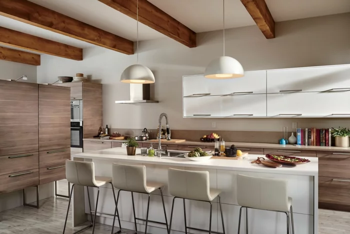 ikea küchen modern 2015 sektion weiße hochglanz fronten kücheninsel barhocker