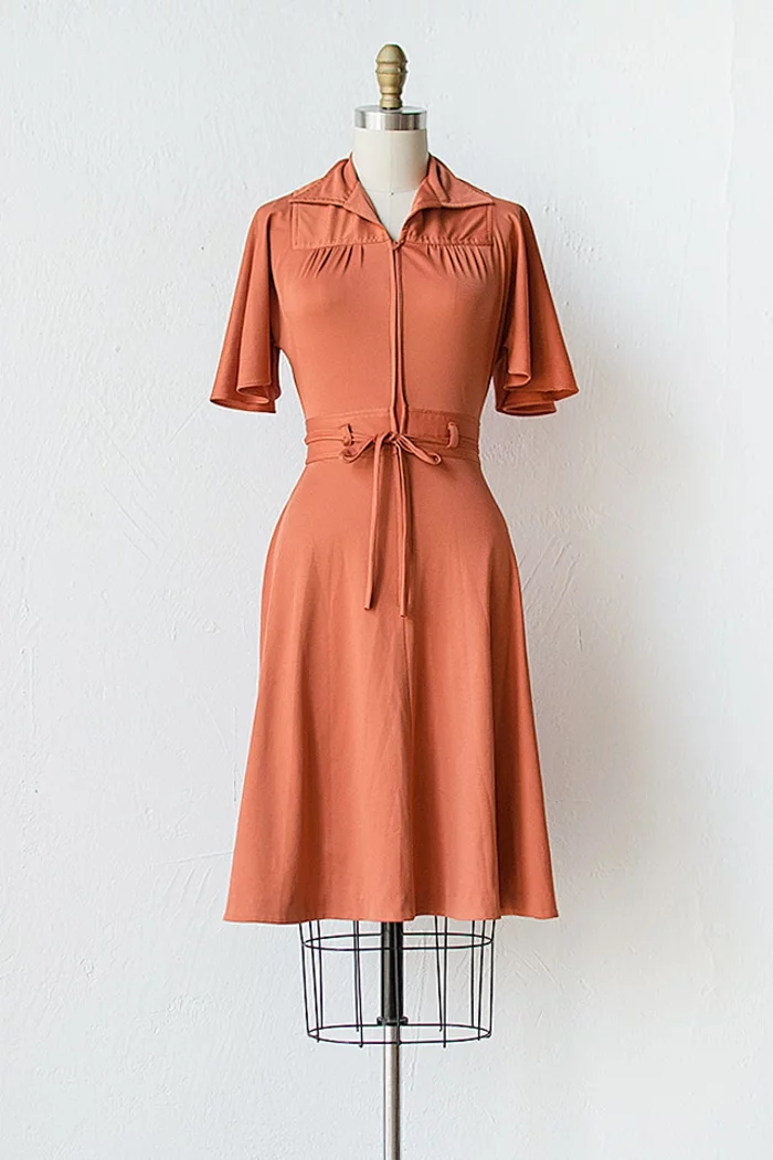 kleider vintage 50er oranges modell vintage mode damen