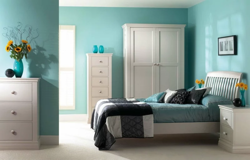moderne wandfarben ideen schlafzimmer wandfarbe blau